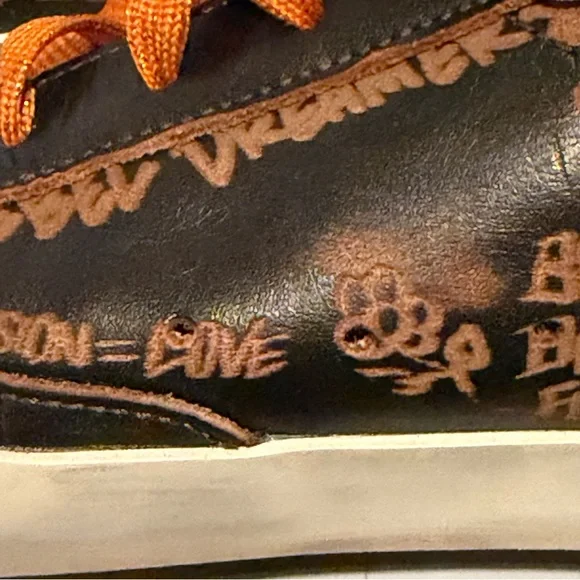 Golden Goose SUPER STAR BIKER LEATHER SNEAKERS DRAWING DARK BROWN. - Picture 14 of 16